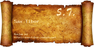 Sax Tibor névjegykártya